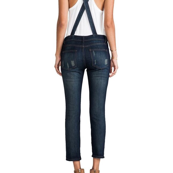Free People Cross Strap Denim Overalls 26 - Picture 3 of 15